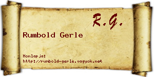 Rumbold Gerle névjegykártya